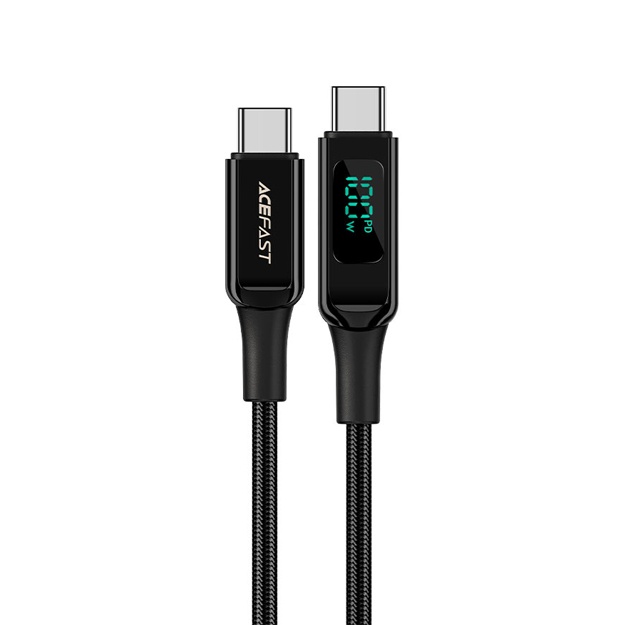 Zaryadlash va ma’lumot uzatish kabeli Acefast C6-03 USB-C to USB-C 100 W Qora