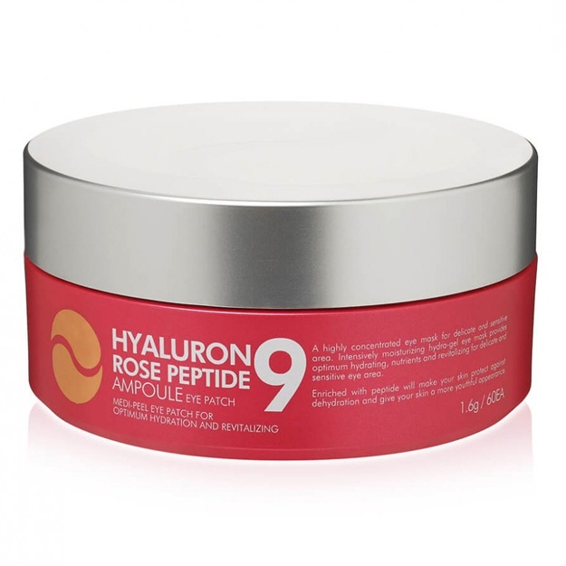 Atirgul ekstrakti va peptidli yamalar Medi-Peel Hyaluron Rose Peptide 9 Ampoule Eye Patch