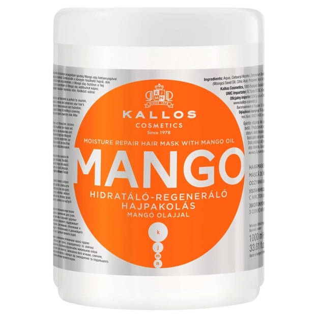 Mango moyi bilan jonlantiruvchi niqob Kallos Cosmetics Mango 1000ml