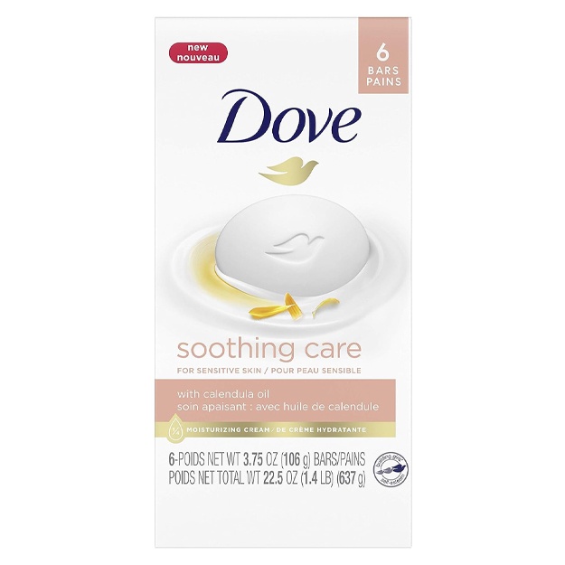 Nozik teri uchun namlantiruvchi sovunli kosmetik bar Dove Soothing Care