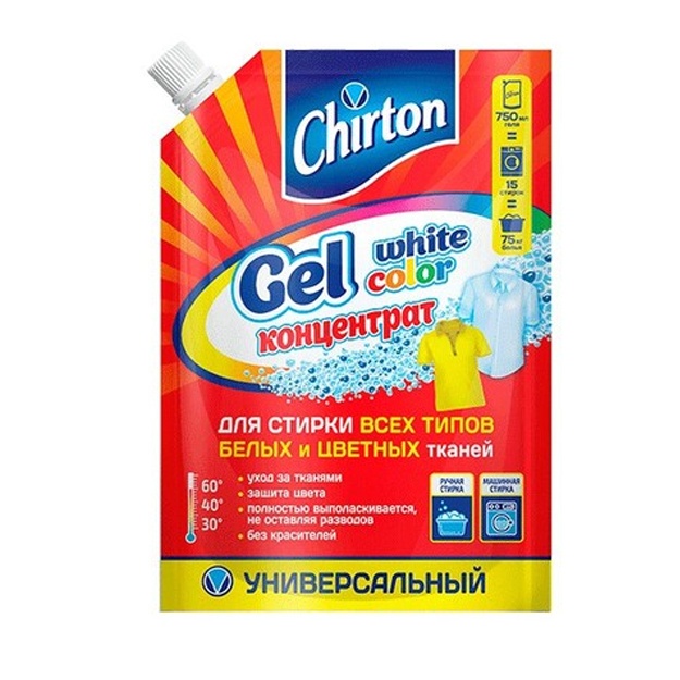 Kir yuvish uchun gel kontsentrat Chirton (doy-pak) universal 750ml