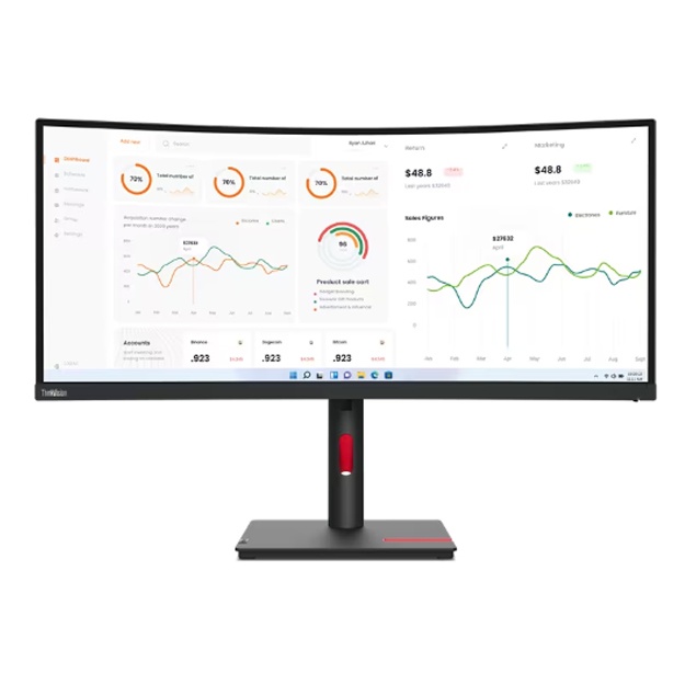 Монитор Lenovo T34w-30 34" 4K Curved (63D4GAT1EU)