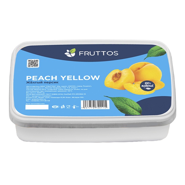 Фруктовое замороженное пюре Fruttos Персик Желтый 250 гр