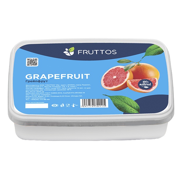 Muzlatilgan meva pyuresi Fruttos Greypfrut 1 kg