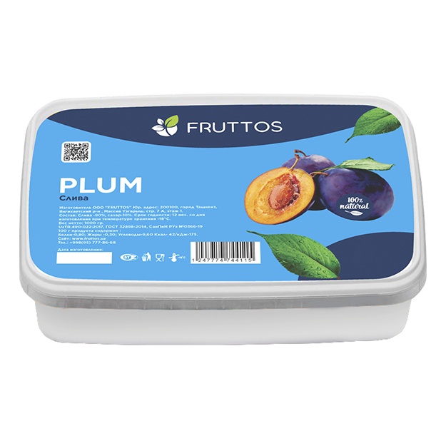 Фруктовое замороженное пюре Fruttos Слива 1 кг
