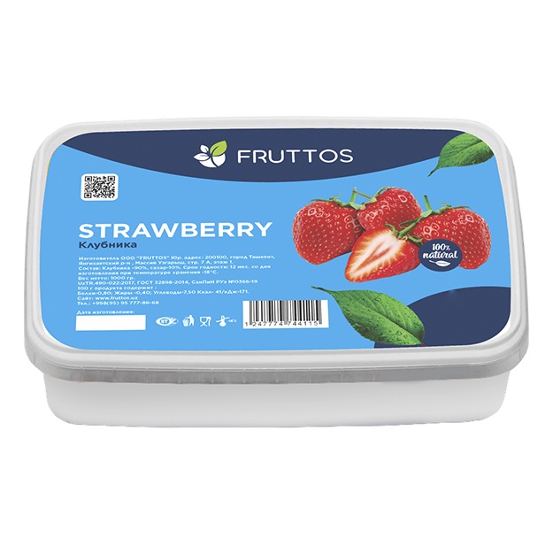 Muzlatilgan meva pyuresi Fruttos Qulupnay 1 kg