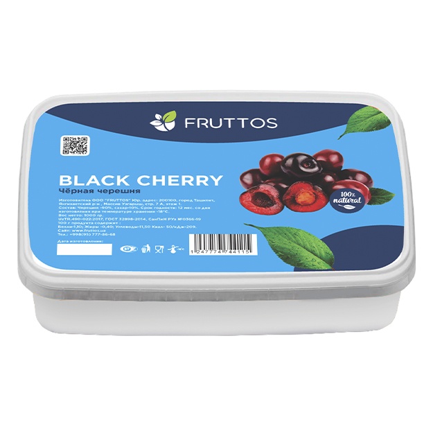 Muzlatilgan meva pyuresi Fruttos Qora gilos 1 kg