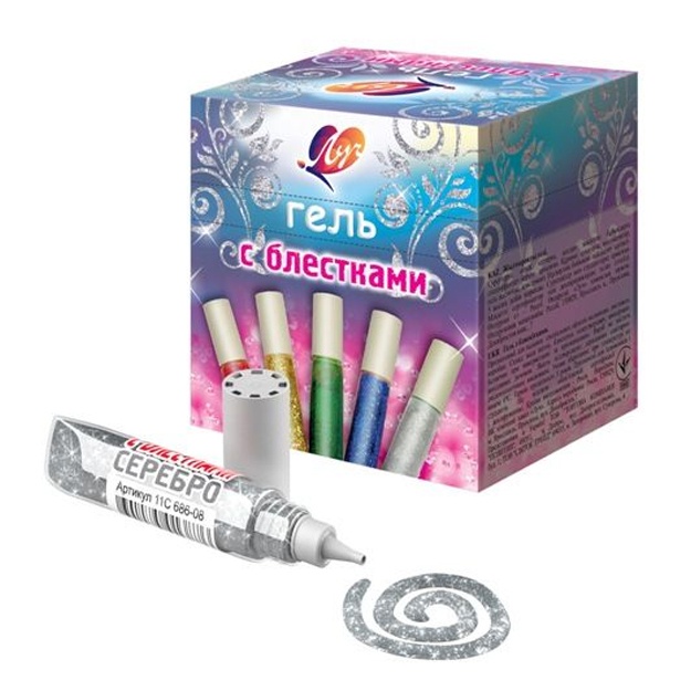 Yaltiroq gel qalam Luch uchqunli gel 5ml 11S 686-08 Kumushrang