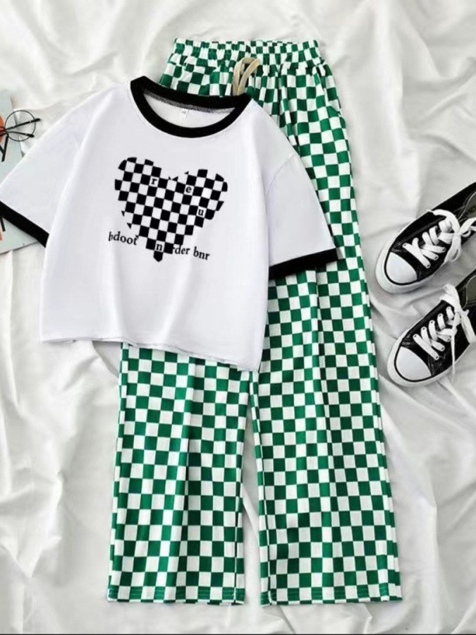 Trikotaj materiali bolalar kostyumlari ART 985963 Yashil 10 yosh