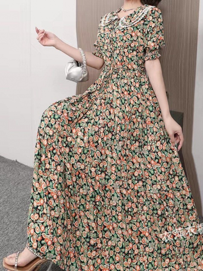 Qisqa yengli ayollar ko‘ylagi ART 685223 3XL yashil