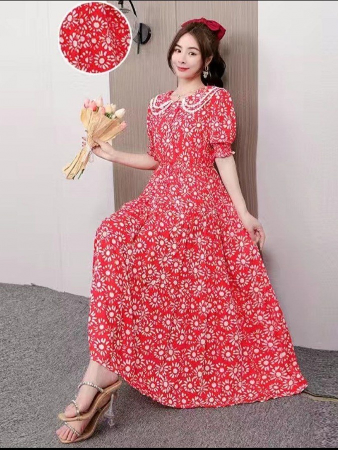 Ayollar ko‘ylagi Bahor Yoz ART 524635 Qizil 4XL