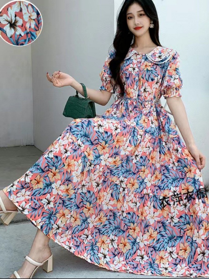Qisqa yengli ayollar ko‘ylagi ART 685223 M moviy