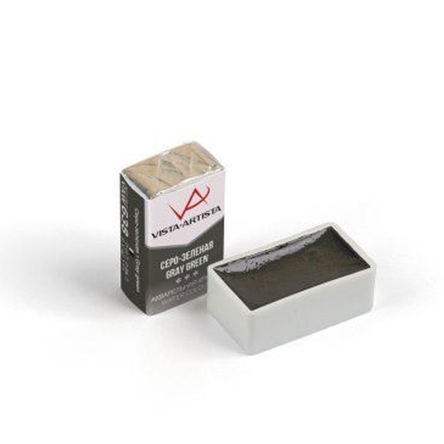 Akvarel bo‘yoqlari Vista-Artista Studio badiiy kolbasi VAV 2,5 ml 12 dona 101 kulrang-yashil