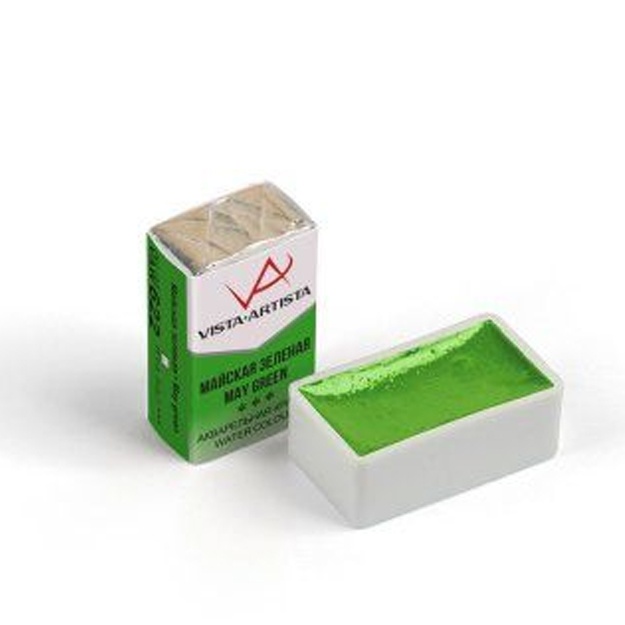 Akvarel bo‘yoqlari Vista-Artista Studio badiiy kolbasi VAV 2,5 ml 12 dona 101 yashil