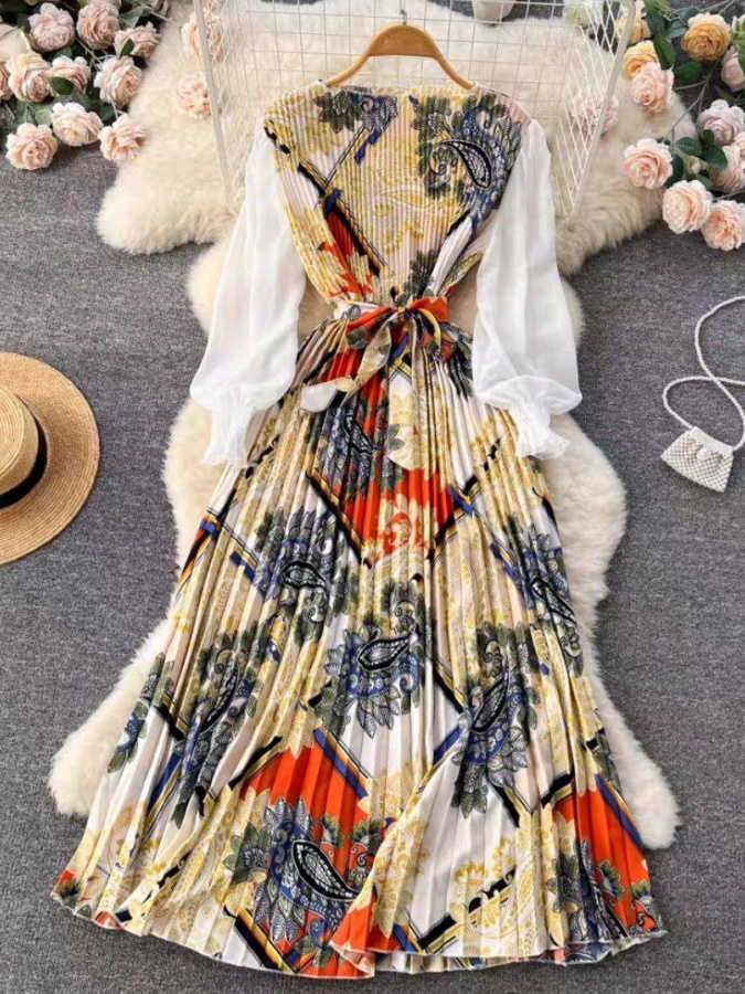 Mayin shifon yengli ayollar ko‘ylagi ART 965210 sariq