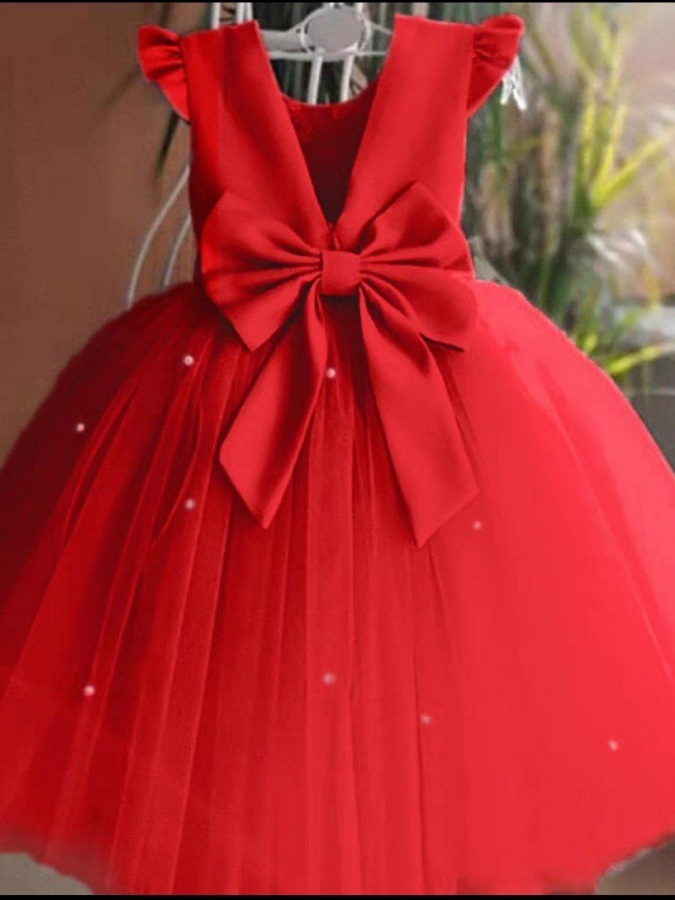 Malikalar uchun kechki liboslar ART 698456 qizil 110 sm bolaning bo'yi