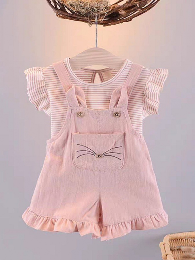 Kombinezonli bolalar kostyumi ART 369524 Pushti 90 sm bolaning bo'yi