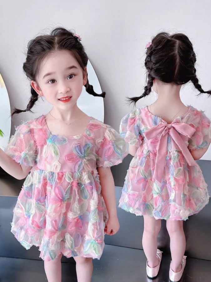 Jajji qizaloqlar uchun nafis ko‘ylak ART 154798652 Pushti 110 sm bolaning bo'yi