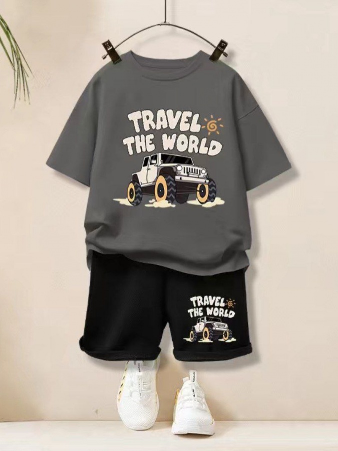 O‘g‘il bolalar uchun komplekt kostyum Travel the world ART 7541564210 Kulrang 110 sm bolaning bo'yi