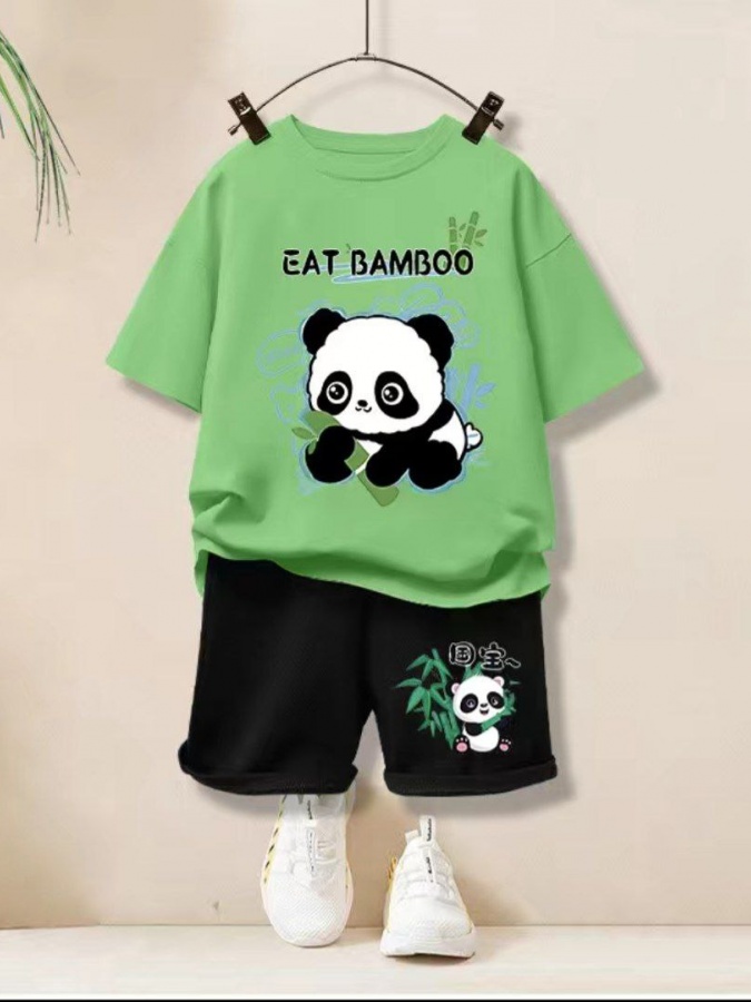 Bolalar uchun Panda suratiki kostyum ART 498548541 Yashil 100 sm bolaning bo'yi