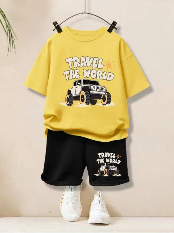 O‘g‘il bolalar uchun komplekt kostyum Travel the world ART 7541564210 Sariq 110 sm bolaning bo'yi