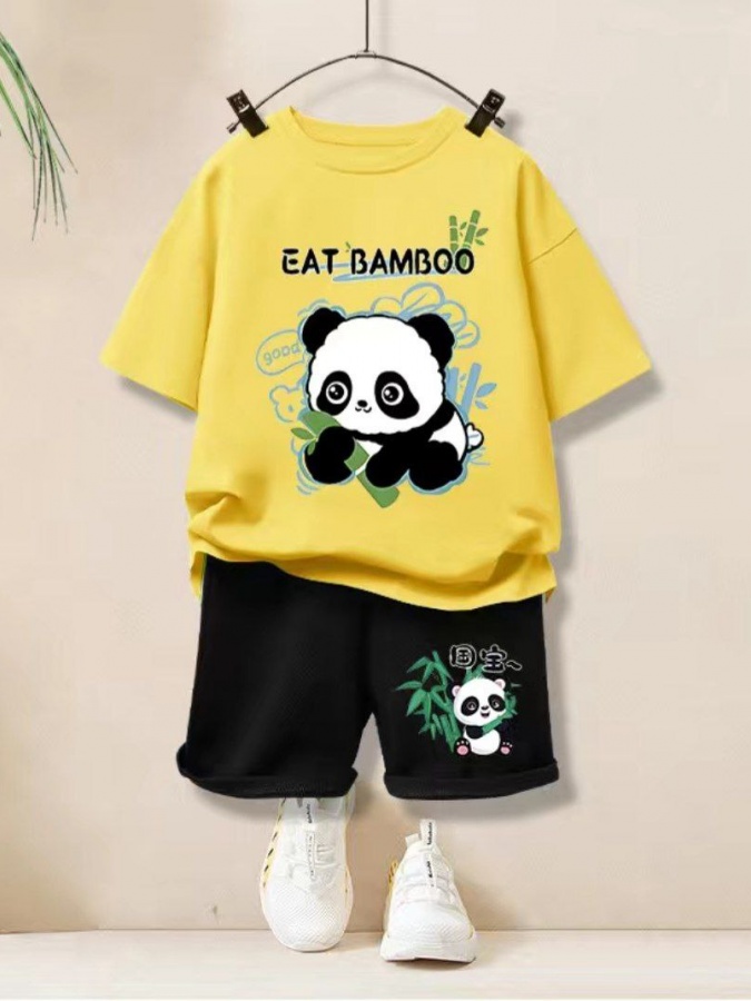 Bolalar uchun Panda suratiki kostyum ART 498548541 Sariq 120 sm bolaning bo'yi