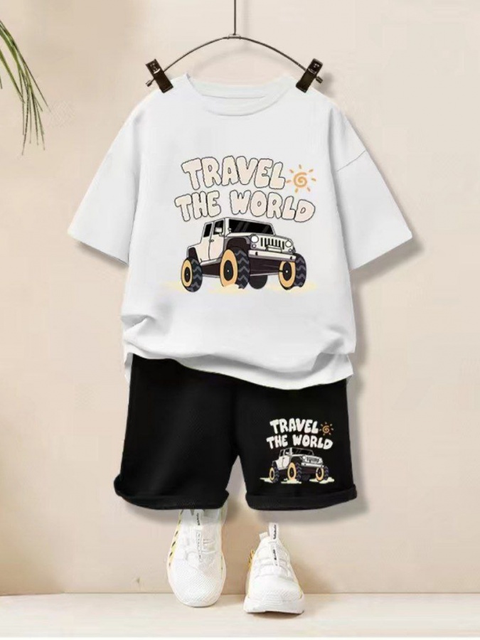 O‘g‘il bolalar uchun komplekt kostyum Travel the world ART 7541564210 Oq 110 sm bolaning bo'yi