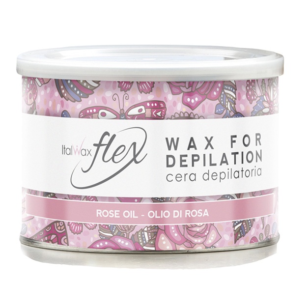 Kavanozda depilatsiya uchun mum Krem atirgul ITALWAX FLEX Rose oil, 400 ml