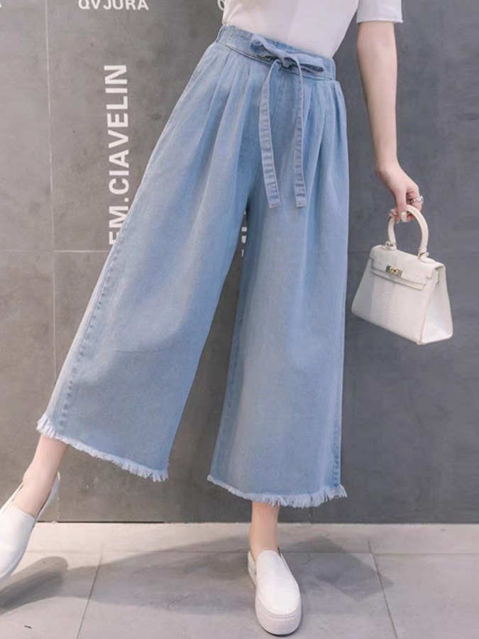Ayollar uchun keng fasso‘ndagi jinsi shimlar ART 9865421 XL moviy