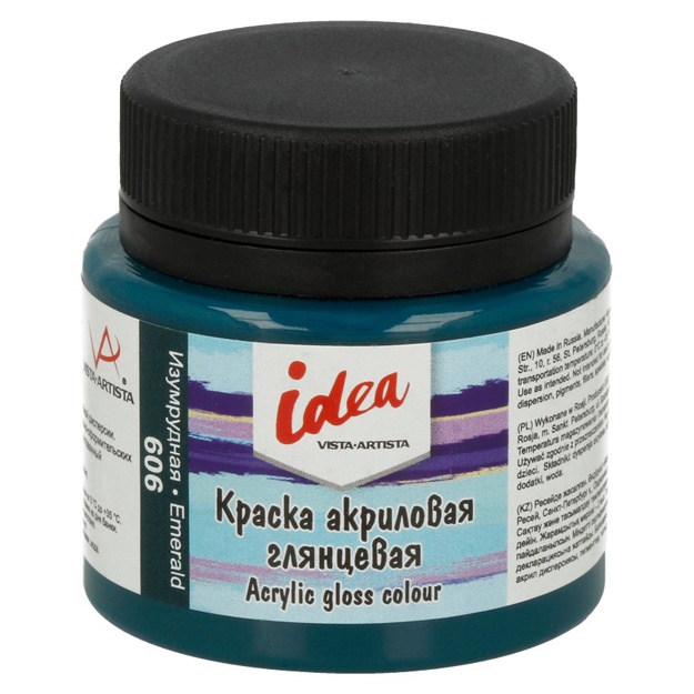 Akril bo‘yoq Vista-Artista idea dekor uchun yaltiroq IGA-50 50 ml Zumrad