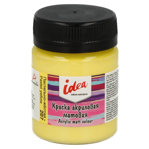 Akril bo‘yoq Vista-Artista idea dekor uchun mat IMA-50 50 ml Pastel-sariq