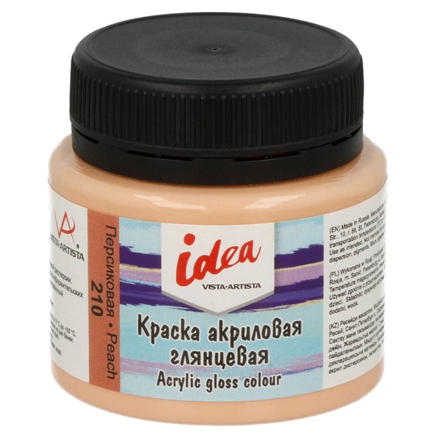 Akril bo‘yoq Vista-Artista idea dekor uchun yaltiroq IGA-50 50 ml Shaftoli rang
