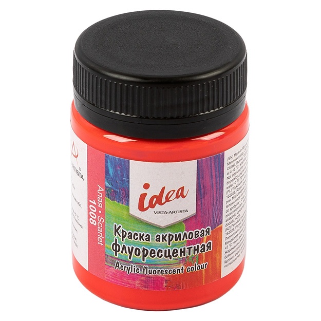 Akril bo‘yoq Vista-Artista idea dekor uchun lyuminestsent IFA-50 50 ml Skarlet
