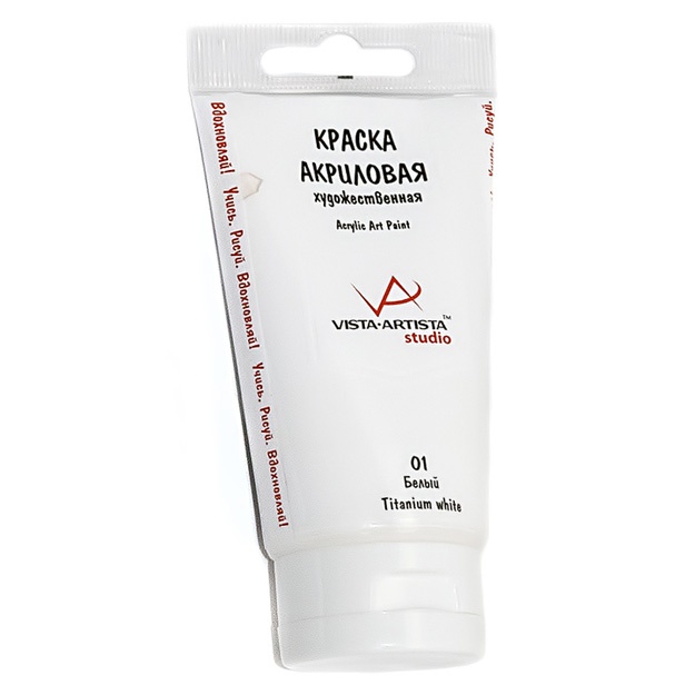 Akril bo‘yoq Vista-Artista Studio VAAP-75 75 ml Oq titan