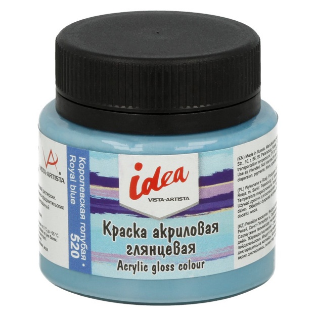 Akril bo‘yoq Vista-Artista idea dekor uchun yaltiroq IGA-50 50 ml Shohona ko‘k