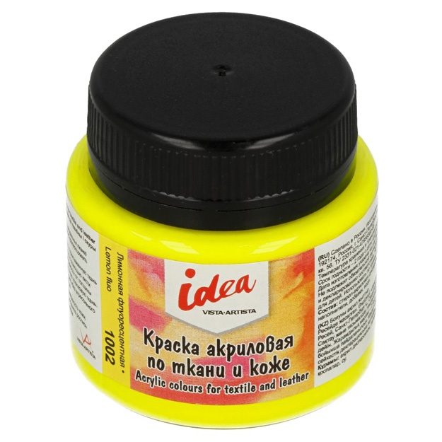 Краска акриловая Vista-Artista idea краска по ткани и коже с эффектами ITA-50 50 мл Лимонный флуоресцентный