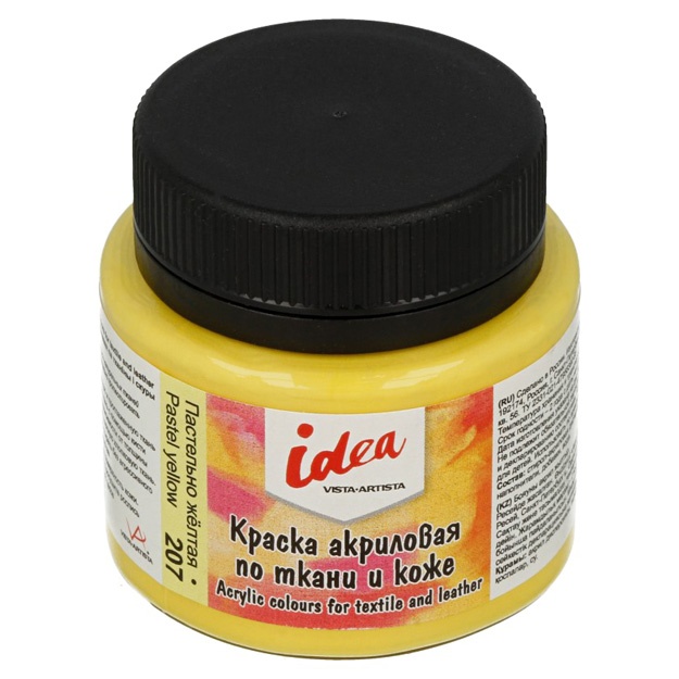 Akril bo‘yoq Vista-Artista idea mato va teriga asosiy ranglarni bo‘yash ITA-50 50 ml Pastel-sariq