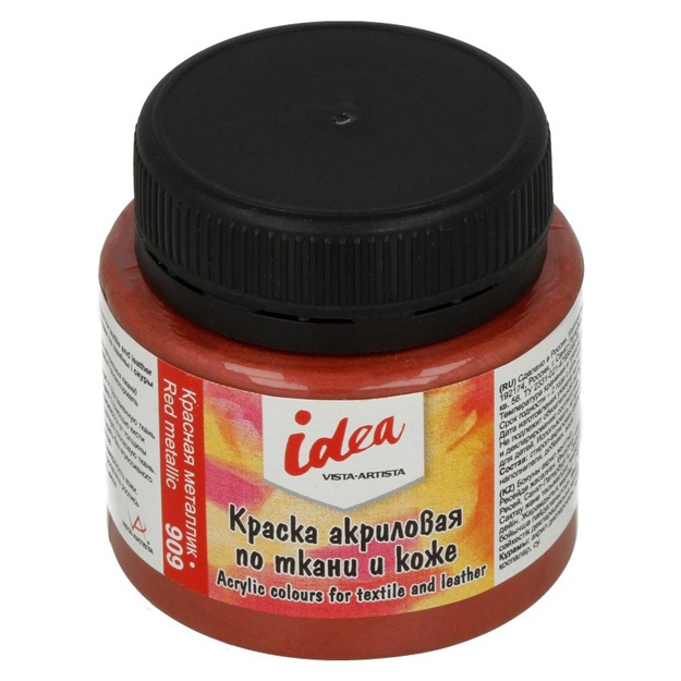 Краска акриловая Vista-Artista idea краска по ткани и коже с эффектами ITA-50 50 мл Красный металлик
