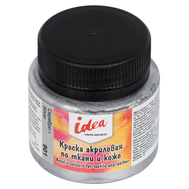 Akril bo‘yoq Vista-Artista idea mato va teriga effektlar bilan bo‘yash ITA-50 50 ml Kumush