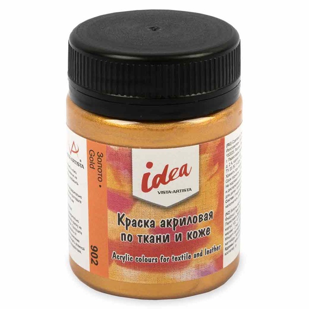 Akril bo‘yoq Vista-Artista idea mato va teriga effektlar bilan bo‘yash ITA-50 50 ml Oltin