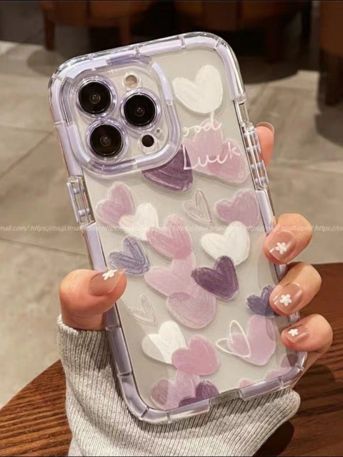 Smartfonlar uchun yurakchali yoqimtoy g‘iloflar Apple ART 4152258 iPhone 14 Pro Max Lilak