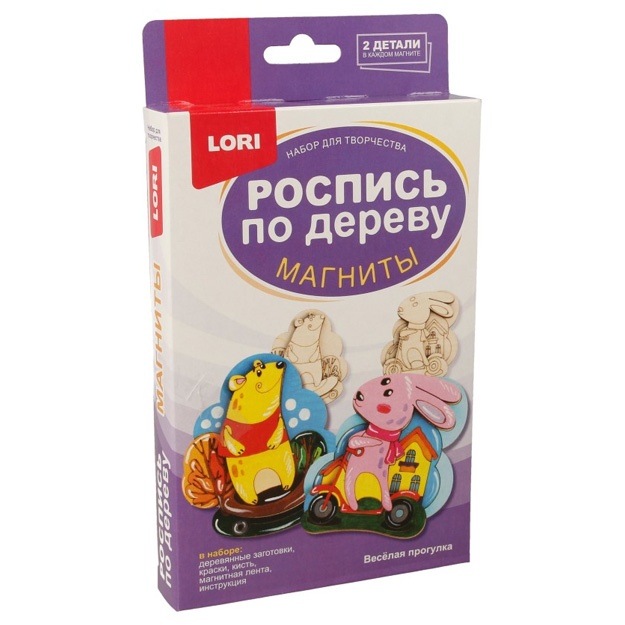 Yog‘ochga rasm chizish. Magnitlar "Qiziqarli yurish" Lori Fnr-022