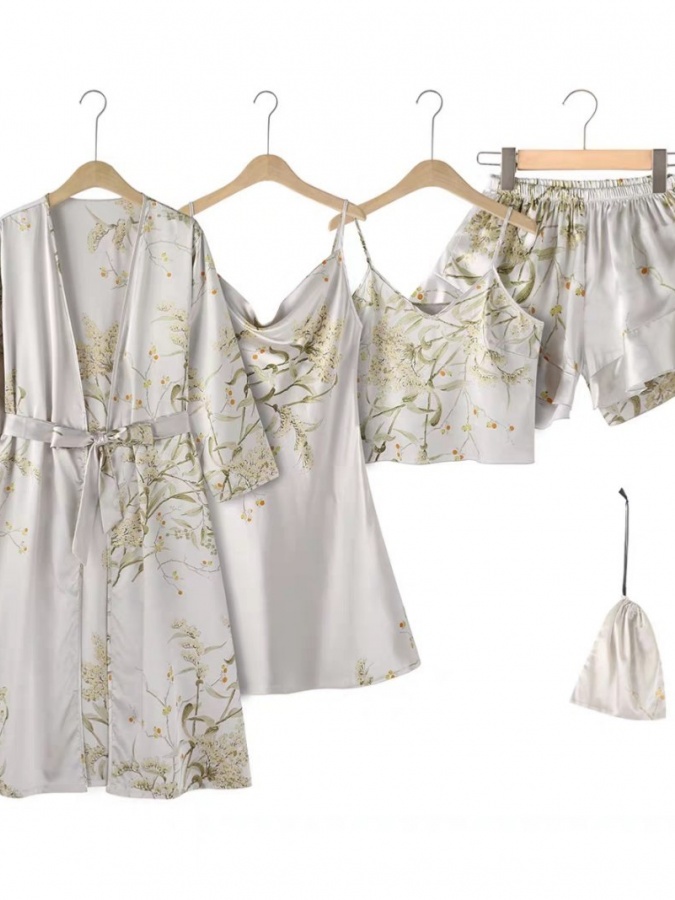 Ayollar uchun ipak shoyili pijama ART 52302 S Oq