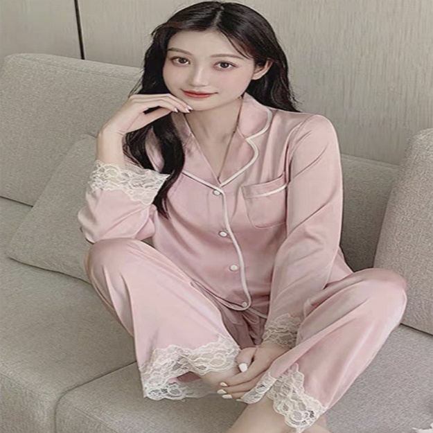 Ayollar uchun ipak shoyili pijama ART 52140 2XL pushti