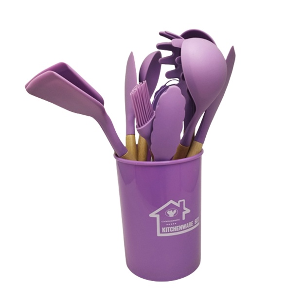 Silikon oshxona anjomlari to‘plami Kitchenware Set 11 dona Siyohrang