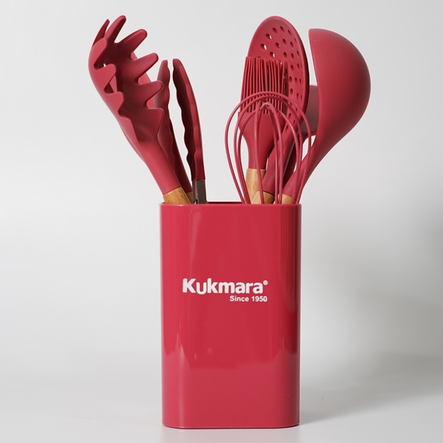 Silikon oshxona asboblari to‘plami kuk-1950 (9 dona) Kukmara bordo