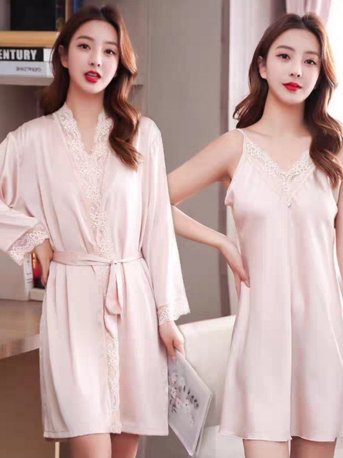 Ayollar uchun ipak shoyili pijama ART 70002 XL Och pushti