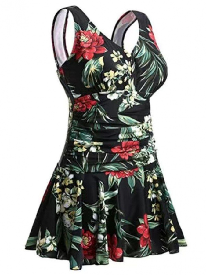 Ayollari uchun cho‘milish kiyimlari ART 71251 4XL cherno-krasniy