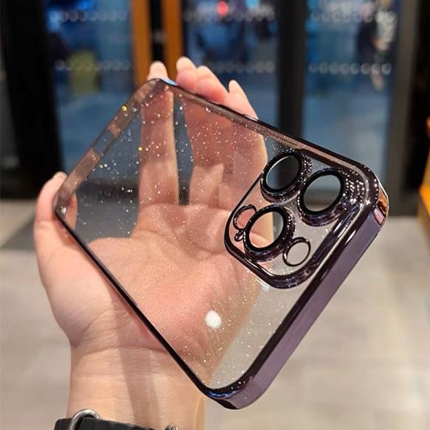 Smartfo‘nlar uchun yaltiroq rangsiz himoya g‘iloflari ART 021100010 Binafsha rang Iphone 14