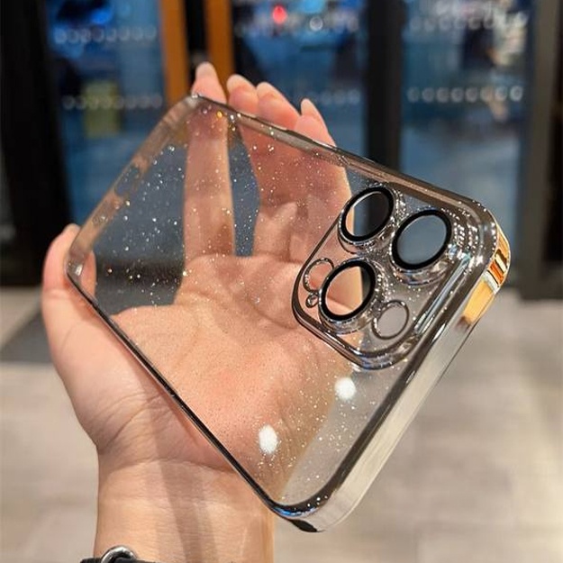 Прозрачные чехлы с блёстками АРТ 021100010 Белый iPhone 13 mini